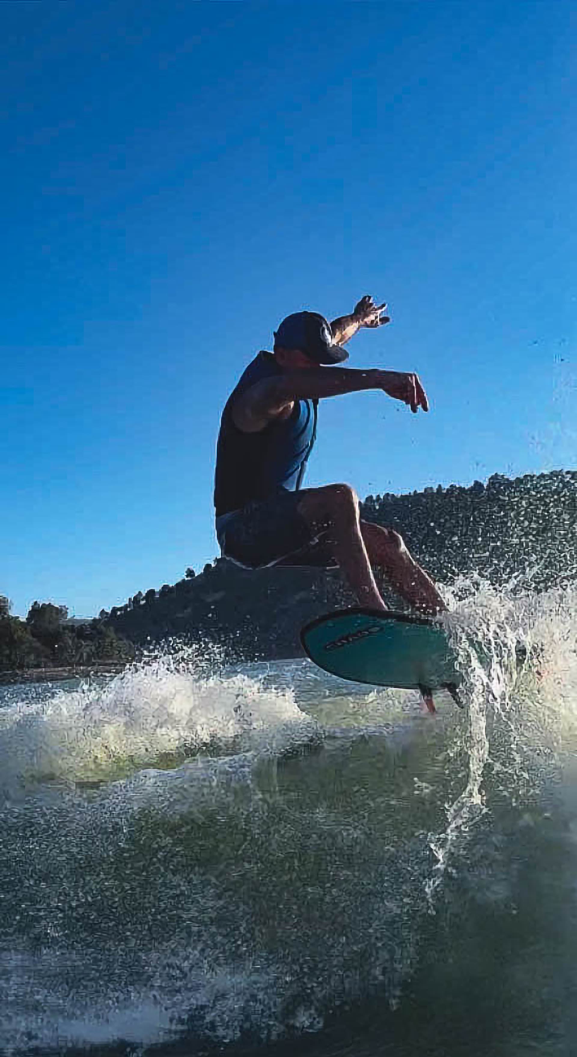 Wakesurfing on Lake Nacimiento